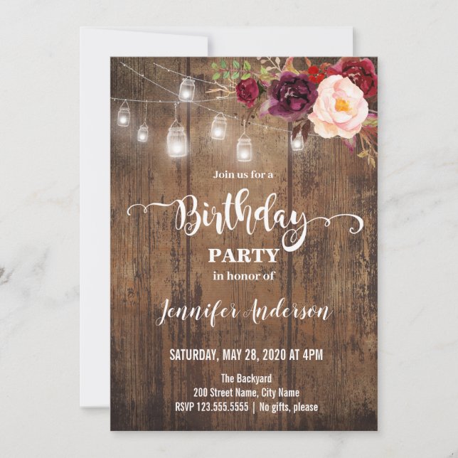 Birthday party invitation (Front)