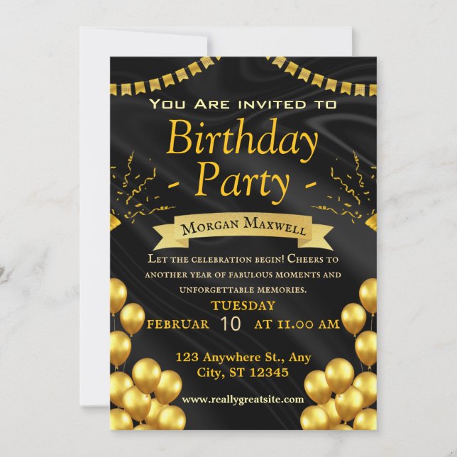  birthday party invitation (Front)