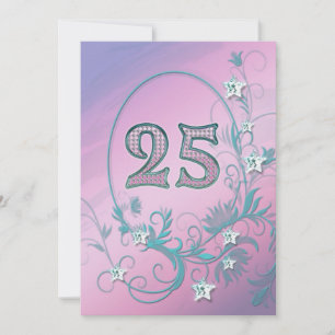Birthday party invitation 25 years old