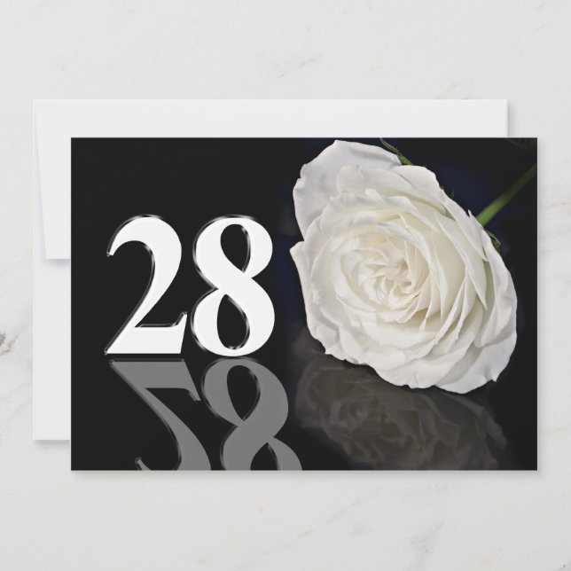 Birthday party invitation 28 years old (Front)