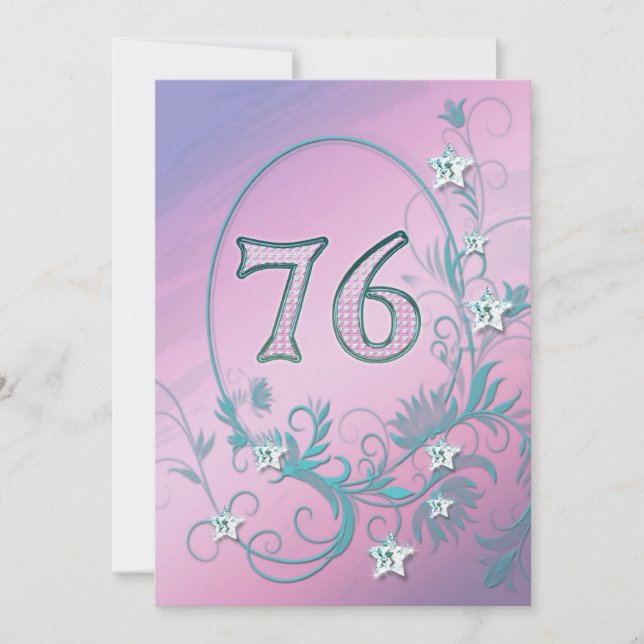 Birthday party invitation 76 years old (Front)