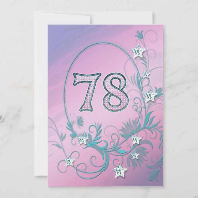 Birthday party invitation 78 years old (Front)
