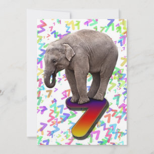 Birthday party invitation 7, with happy elephants