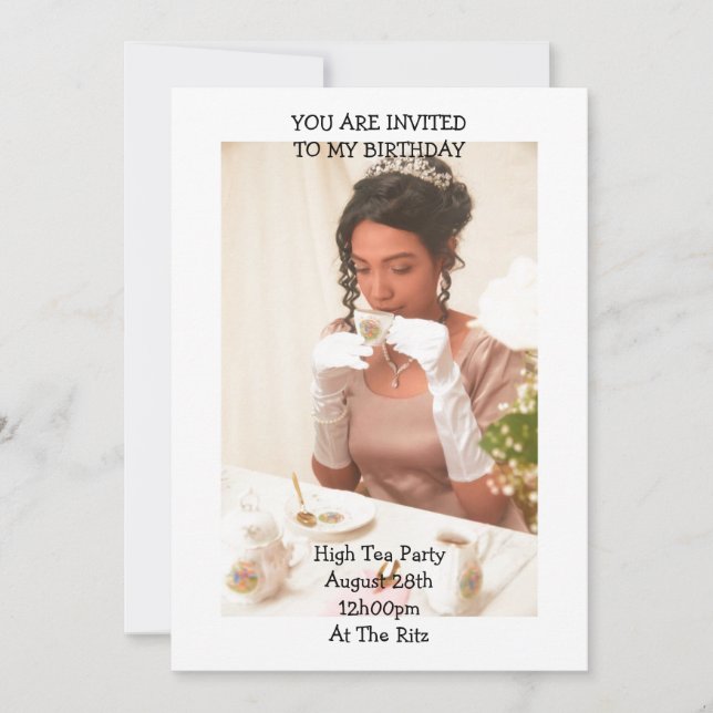 birthday party invitation,bridgerton style invite (Front)