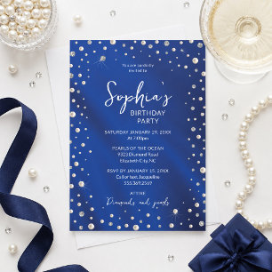 Birthday Party Invitation Diamonds and Pearls
