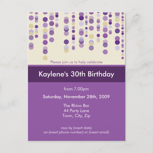 BIRTHDAY PARTY INVITATION :: discotek 7 Postcard (Front)