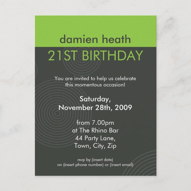 BIRTHDAY PARTY INVITATION :: dynamic centric P10 (Front)