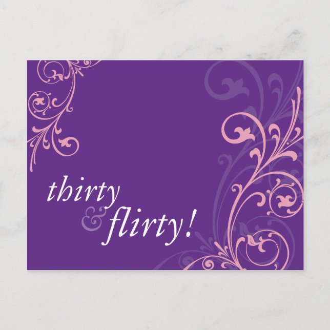 BIRTHDAY PARTY INVITATION :: fabulous 2 Postcard (Front)