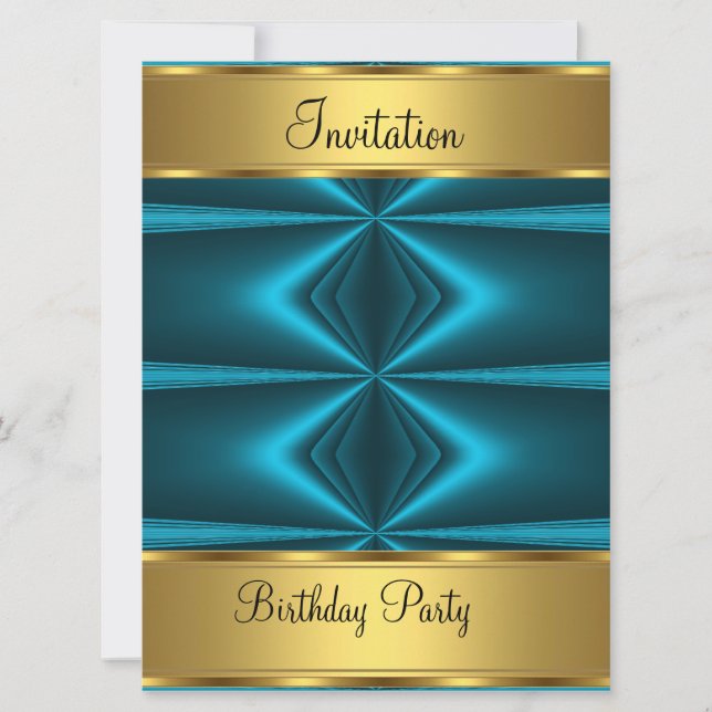 Birthday Party Invitation Gold Birthday Party (Front)