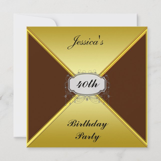 Birthday Party Invitation Gold envelope (Front)