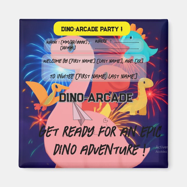 Birthday Party Invitation - Magnet (Front)