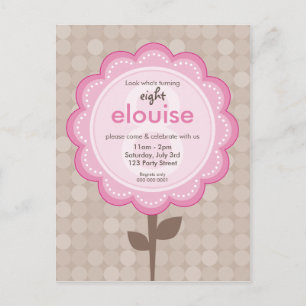 BIRTHDAY PARTY INVITATION :: numbered daisy 4 Postcard
