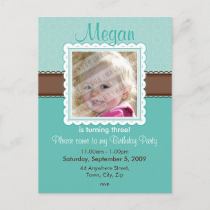 BIRTHDAY PARTY INVITATION :: prettily 7 Postcard