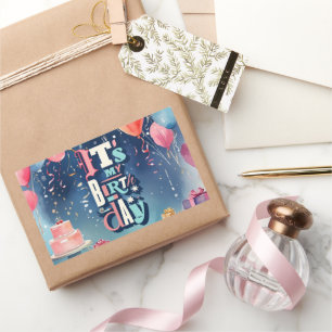 Birthday Party Invitation Rectangular Sticker