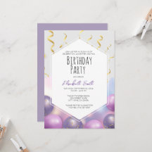 Birthday Party Invitation Template with Balloons 