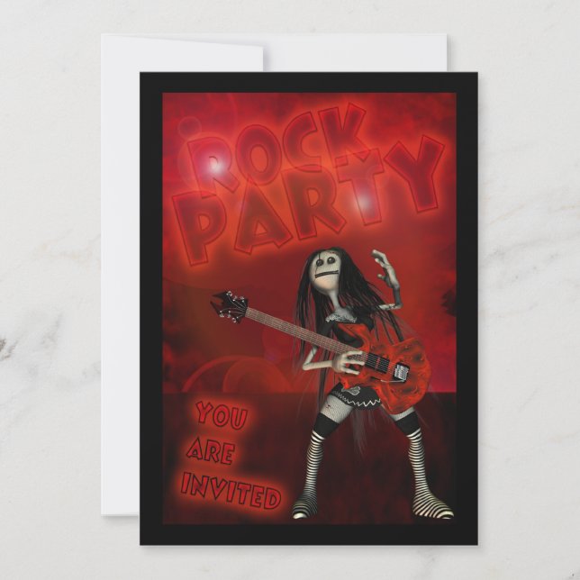 Birthday Party Invitation To A Rock Party (Front)