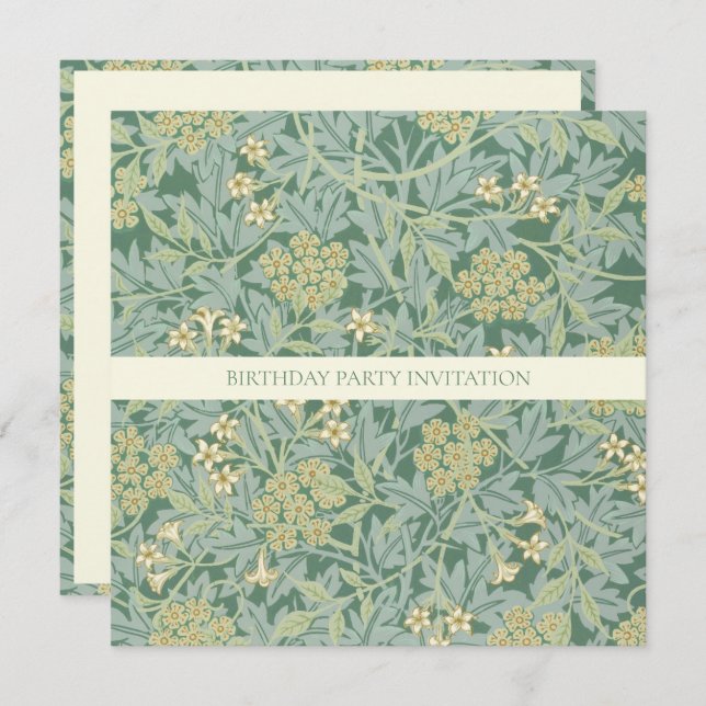 BIRTHDAY PARTY INVITATION : WILLIAM MORRIS (Front/Back)