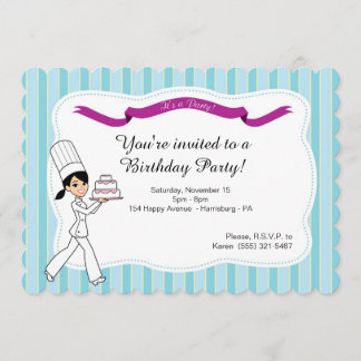 Birthday Party Invitation with Cake