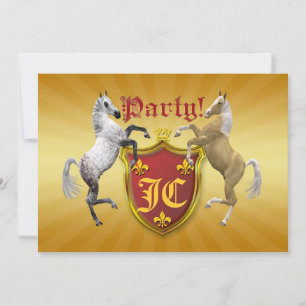 Birthday party invitation with coat of arms