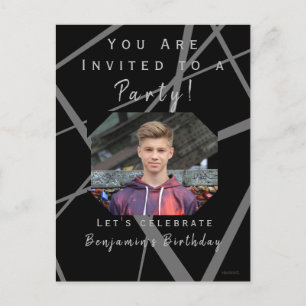 Birthday Party Invitation with Photo Postcard
