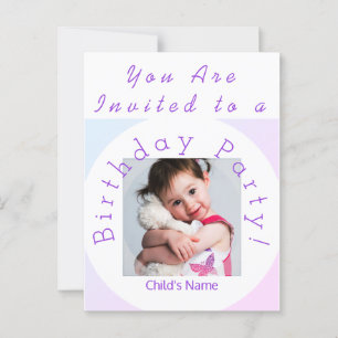Birthday Party Invitation with Photo Postcard
