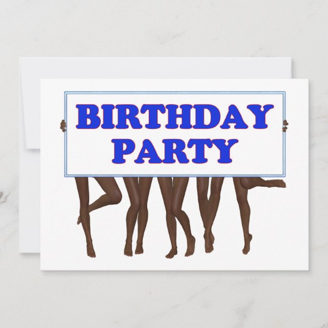 Birthday party Invitation withlegs (Front)