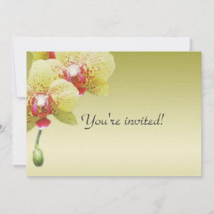 birthday party invitation yellow orchid flowers