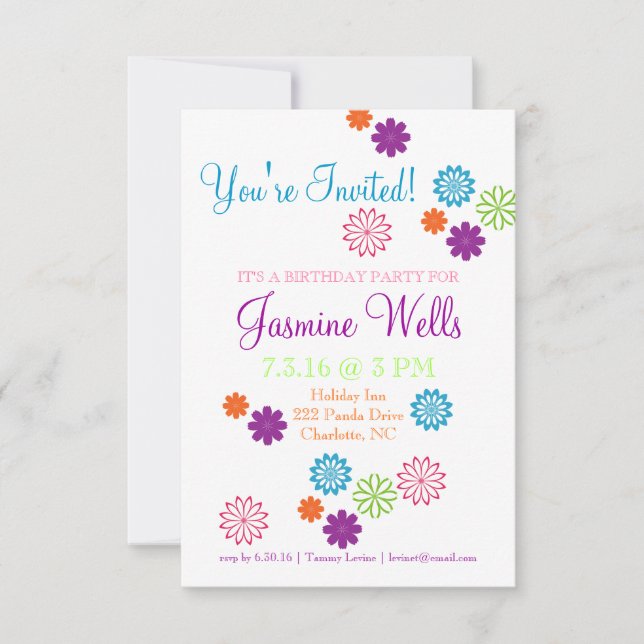 Birthday Party Invite | Colours of Fun Colourful (Front)