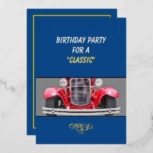 Birthday Party invite for a Classic (older person)