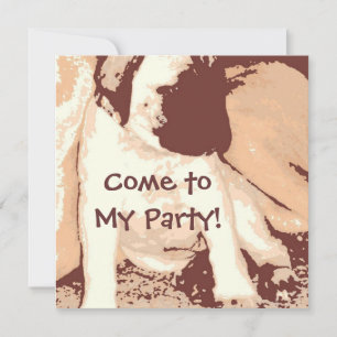Birthday Party Invite/Mastiff Puppy Invitation