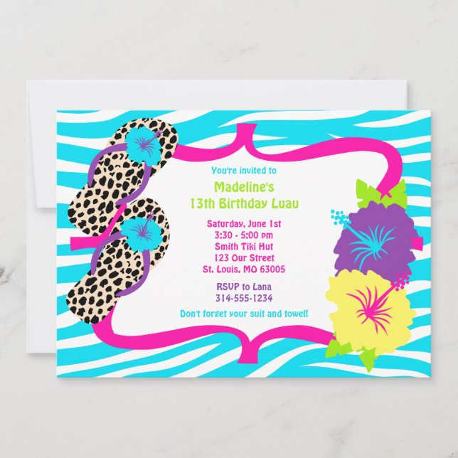 Birthday Party Luau Invitation (Front)
