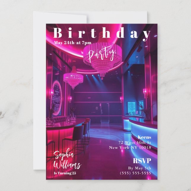 Birthday Party Magazine Cover Invitation (Front)