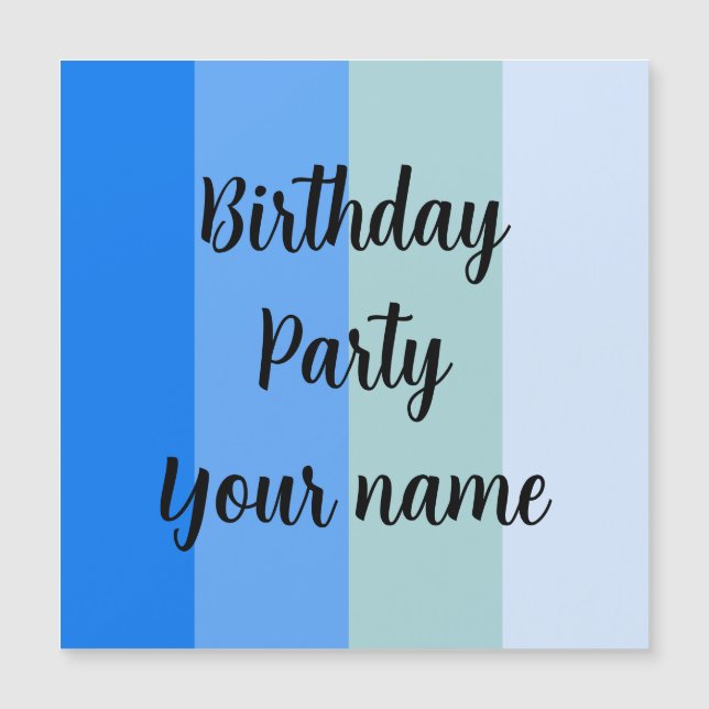 Birthday Party Magnetic Invitation (Front)