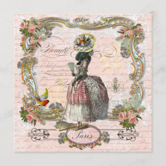 Birthday Party Marie Antoinette Poodle Invitation