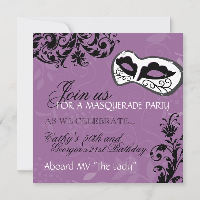 Birthday Party Masquerade Invitation (Front)