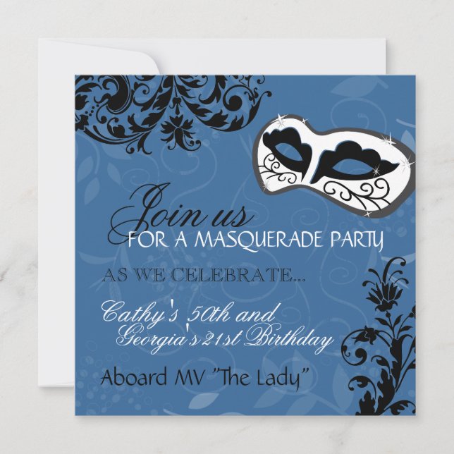 Birthday Party Masquerade Invitation (Front)