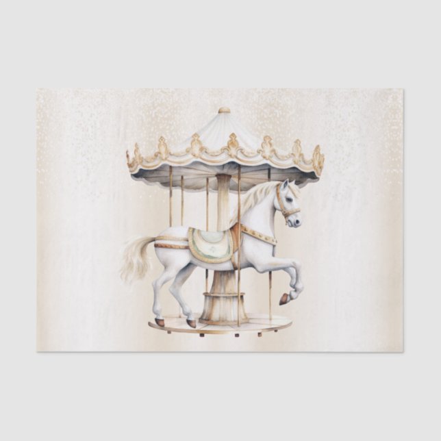 Birthday Party Merry Go Round Circus Carnival Cute Tissue Paper (Front)