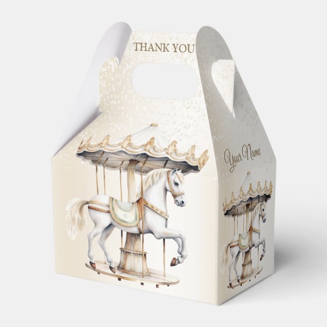 Birthday Party Merry Go Round Circus Carnival Favour Box (Front Side)