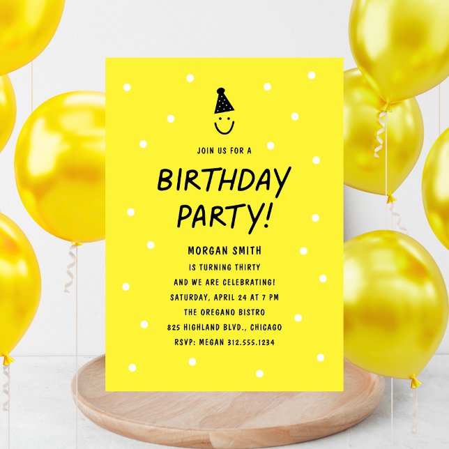 Birthday Party Modern Fun Invitation (Creator Uploaded)
