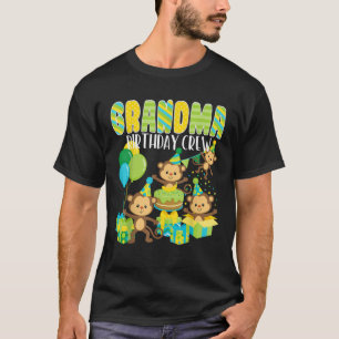 Birthday Party Monkey Grandma Birthday Crew Family T-Shirt