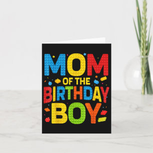 Birthday Party Mum Of The Birthday Boy Shirt Build Card