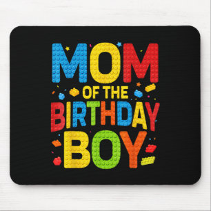 Birthday Party Mum Of The Birthday Boy Shirt Build Mouse Pad