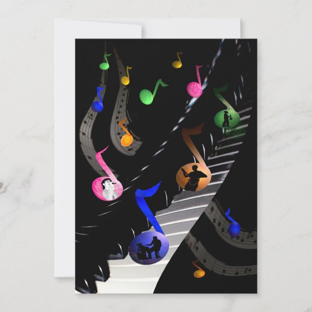 Birthday Party Music Customisable Invitation (Front)