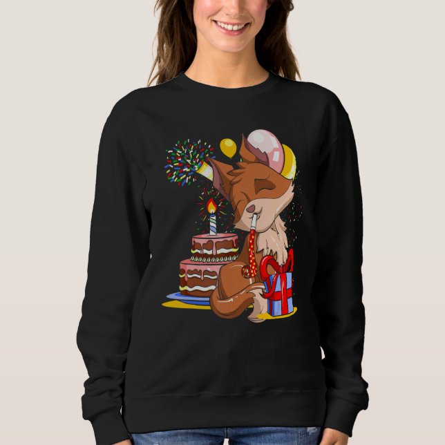 Birthday Party Nature Animal  Cute Forest Fox Sweatshirt (Front)