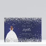 Birthday party navy blue dress glitter guest book<br><div class="desc">A guest book for a feminine and glamourous 18th (or any age) birthday party. A trendy navy blue background with faux glitter, sparkles and a girl wearing a princess dress, ball gown. Personalise and add your name, and age/date. The name is written with a hand lettered style script Spine: add...</div>