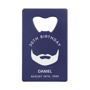 Birthday party navy blue white beard men guys