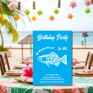 Birthday Party-O-Fish-ally Hawaiian Fish Invitation