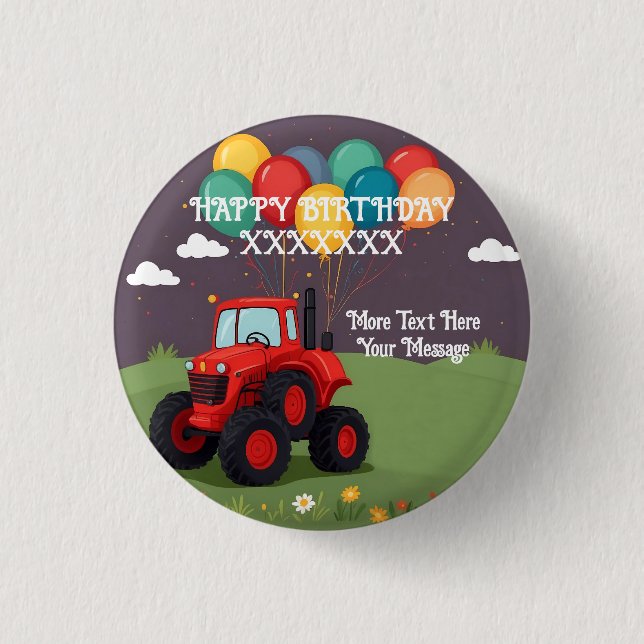 Birthday Party Personalized 3 Cm Round Badge (Front)