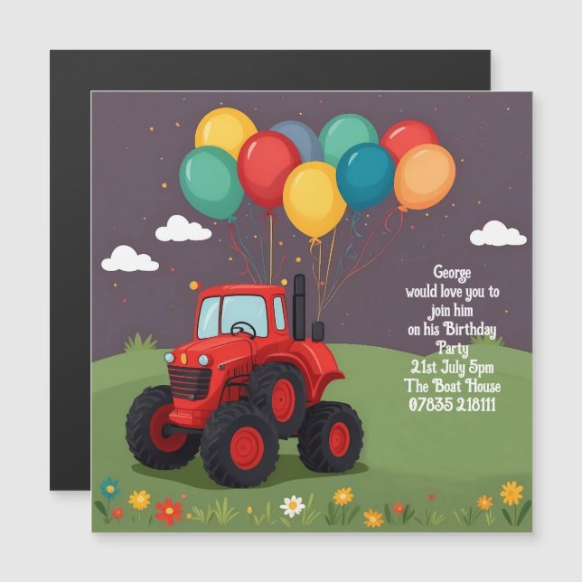 Birthday Party Personalized Invitation . (Front/Back)