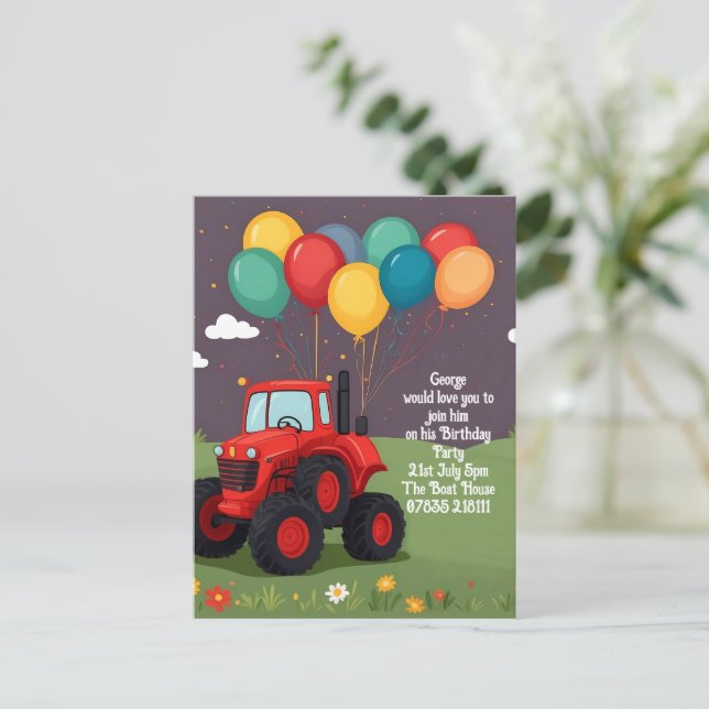 Birthday Party Personalized Invitation . Postcard (Standing Front)